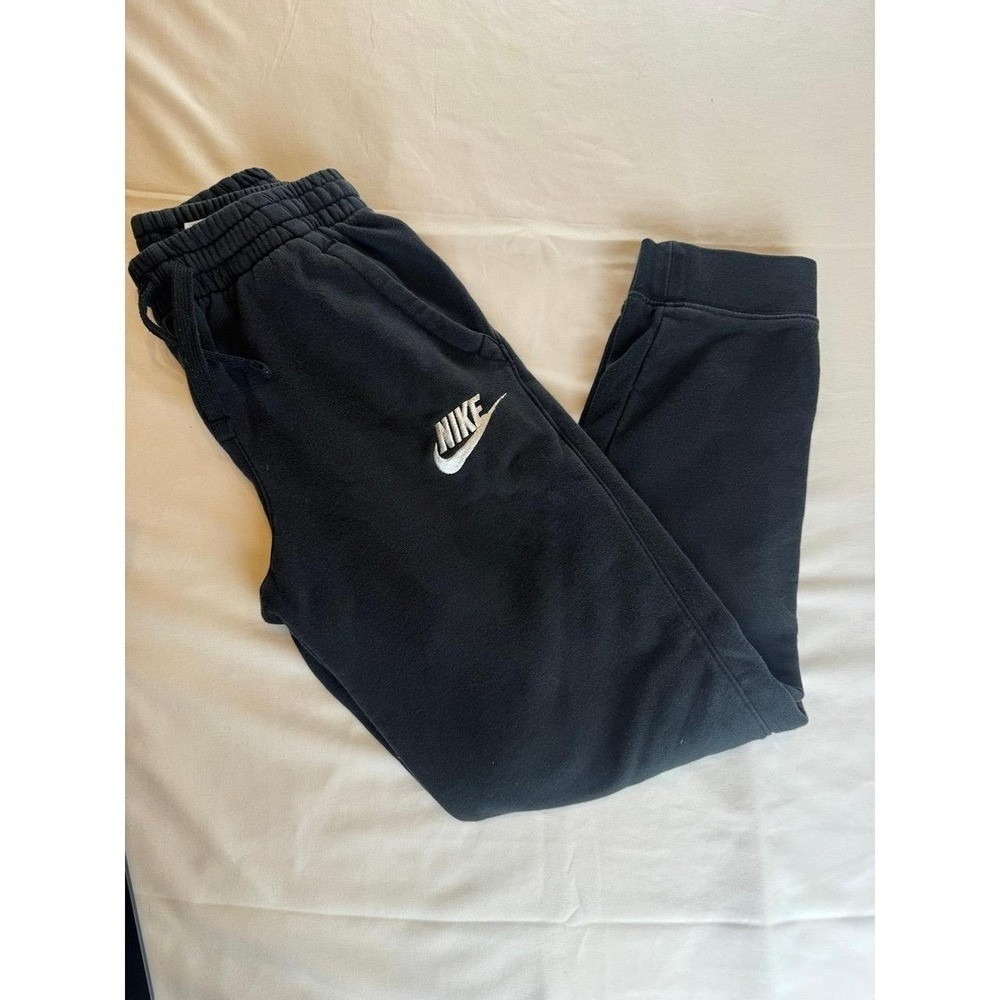 Nike Sportswear Club Fleece Jogger Sweatpants Black White Logo Size L